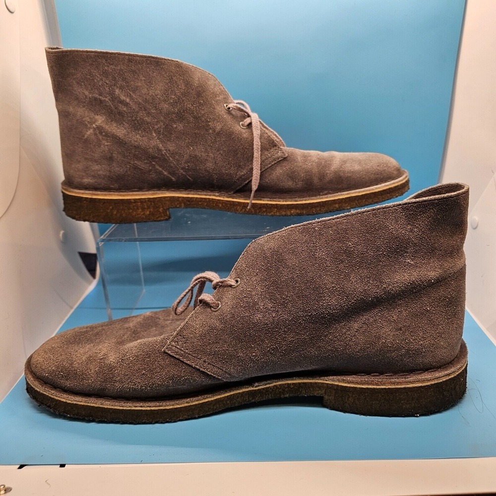 Clarks Originals Desert Boots Wolf Gray Suede Lace Up Chukka Mens 13